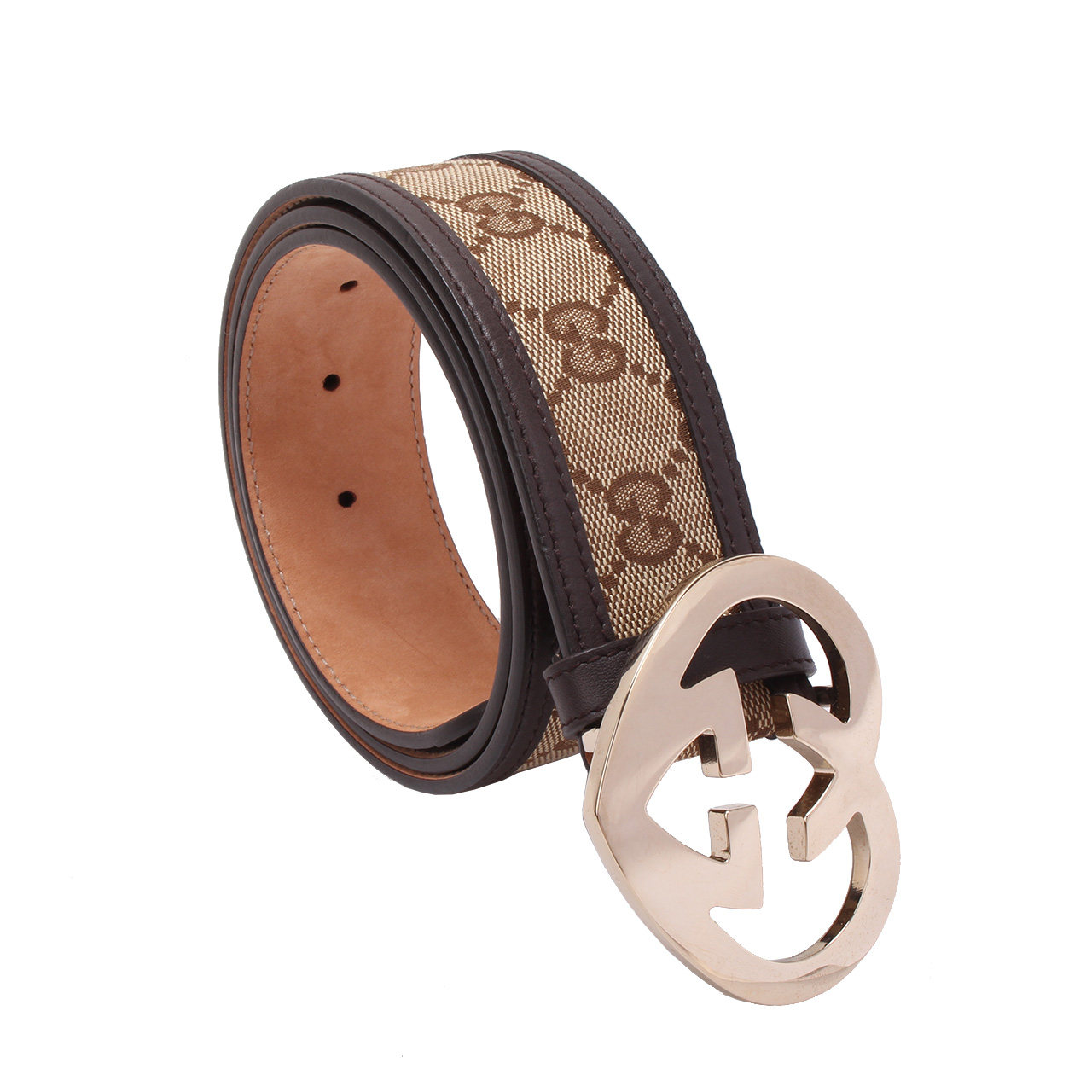 [9.5新]陈列品古驰gucci中性爱心金头皮带hbjy0200102