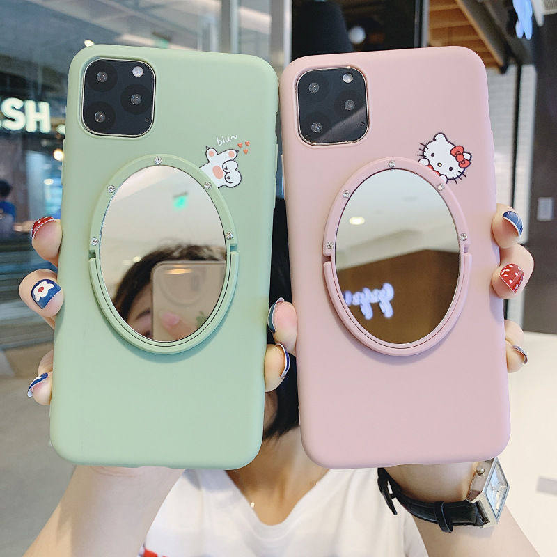 软胶小镜子贴手机壳上的手机镜子贴镜面随身化妆镜小照镜迷你配件