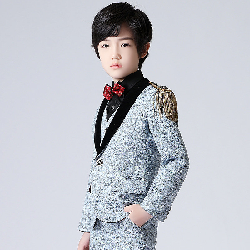 儿童西装套装花童男童礼服帅气男孩西服韩版三件套钢琴演出服休闲