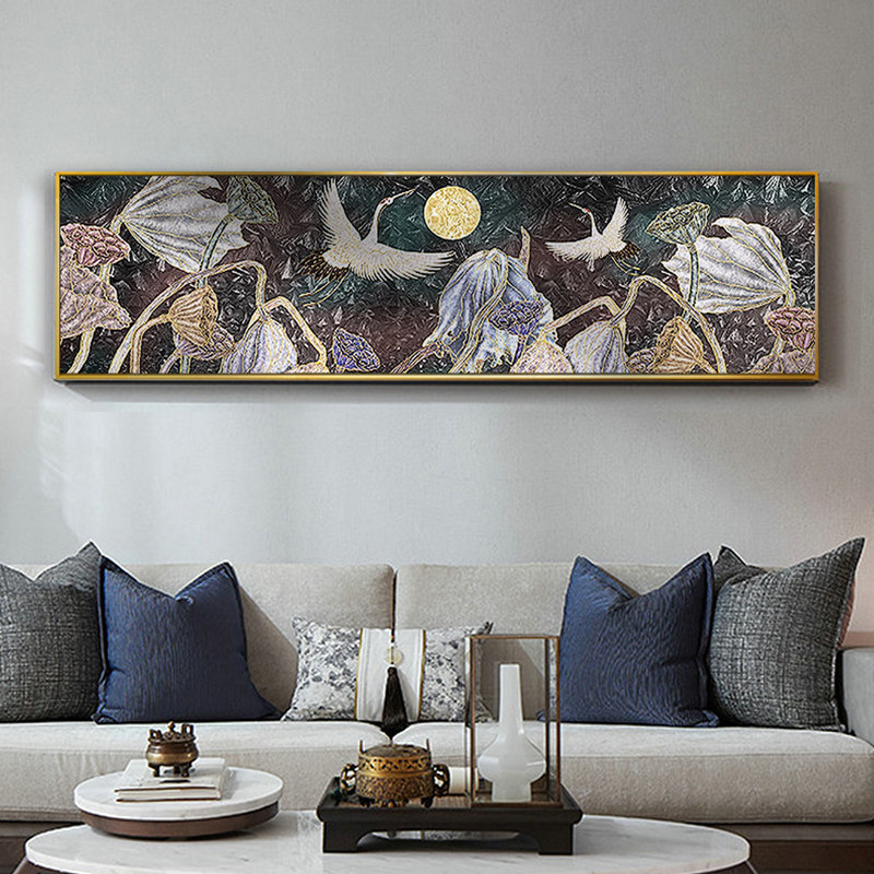 北欧卧室装饰画鹿客厅长幅横画现代简约房间过道布置床头挂画新品