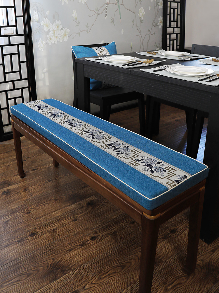 新中式实木长条凳子坐垫大板凳长椅长凳茶椅餐桌椅子座椅垫子定制