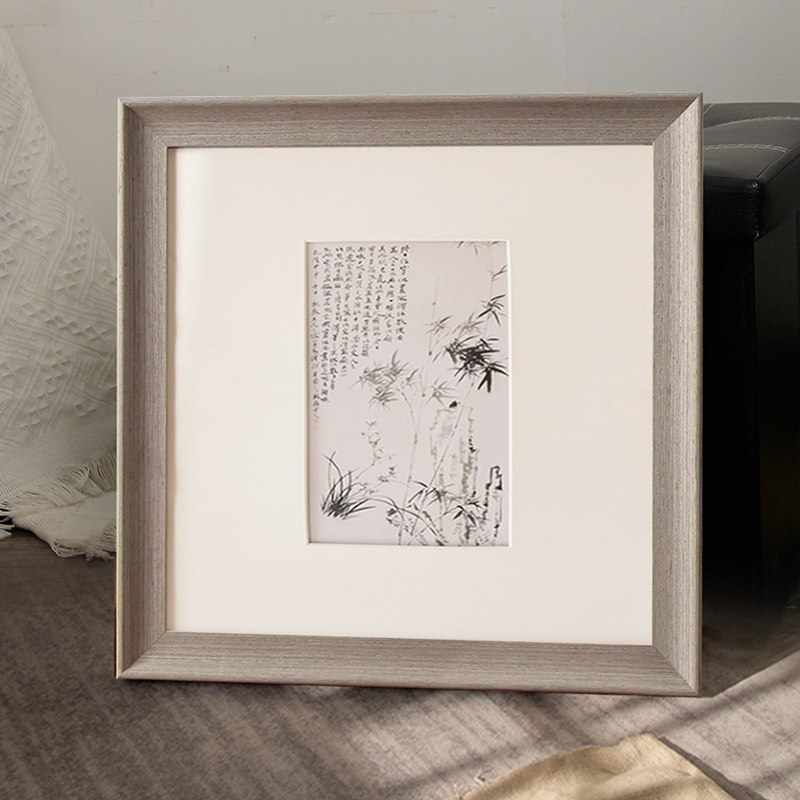 实木正方形钻石装裱架画框拼图12 16寸18 20 24字画相框挂墙定制