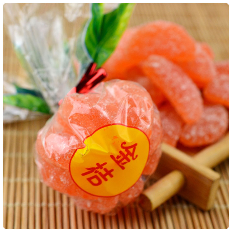 整桶50个橘子软糖金桔糖果橘子瓣童年怀旧零食老式桔子瓣