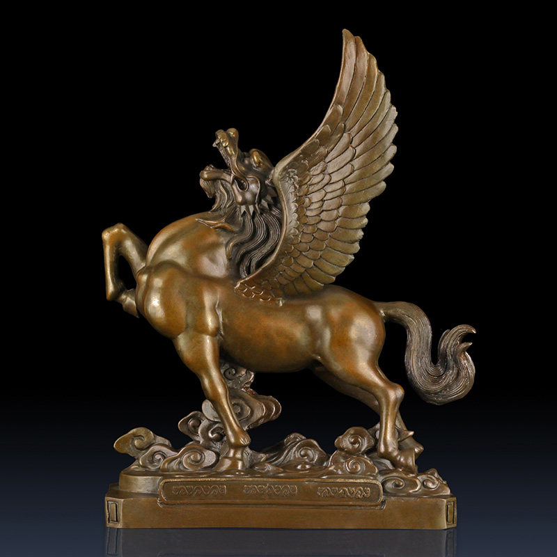 纯铜龙头马摆件铜龙马精神铜马办公室客厅装饰品摆件铜开业工艺品