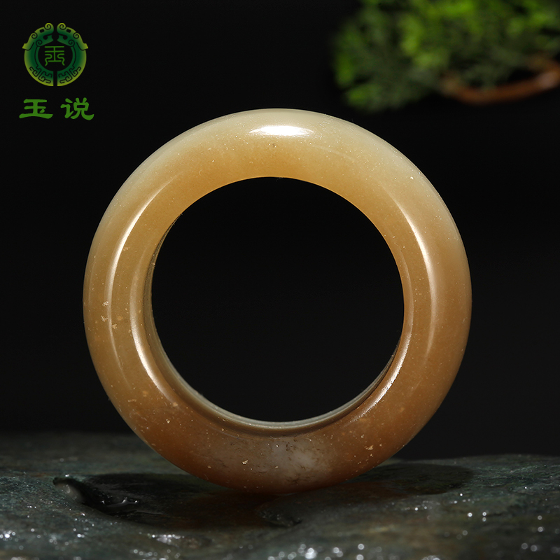 和田玉糖玉戒指男款天然玉石指环且末扳指玉器手饰附证书内径23mm