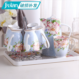 家用水杯套装欧式水具茶杯茶具套装陶瓷杯子冷水壶客厅水杯结婚