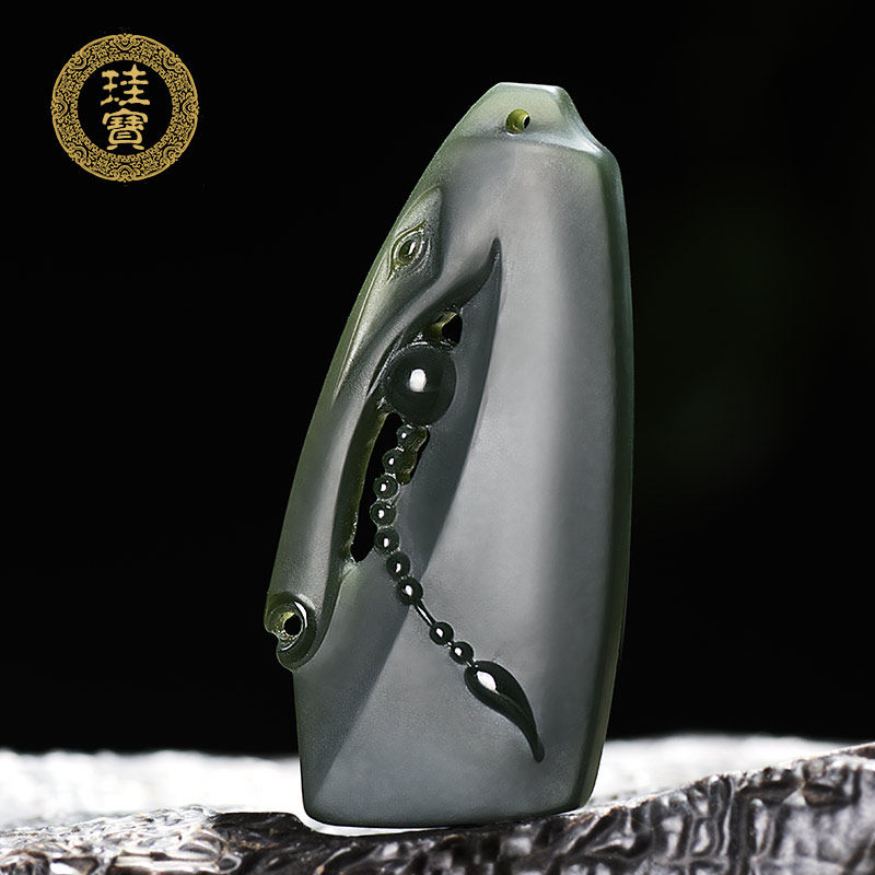 珪宝新疆和田玉青玉细料生肖马头吊坠男女款玉佩挂件天然玉石玉坠