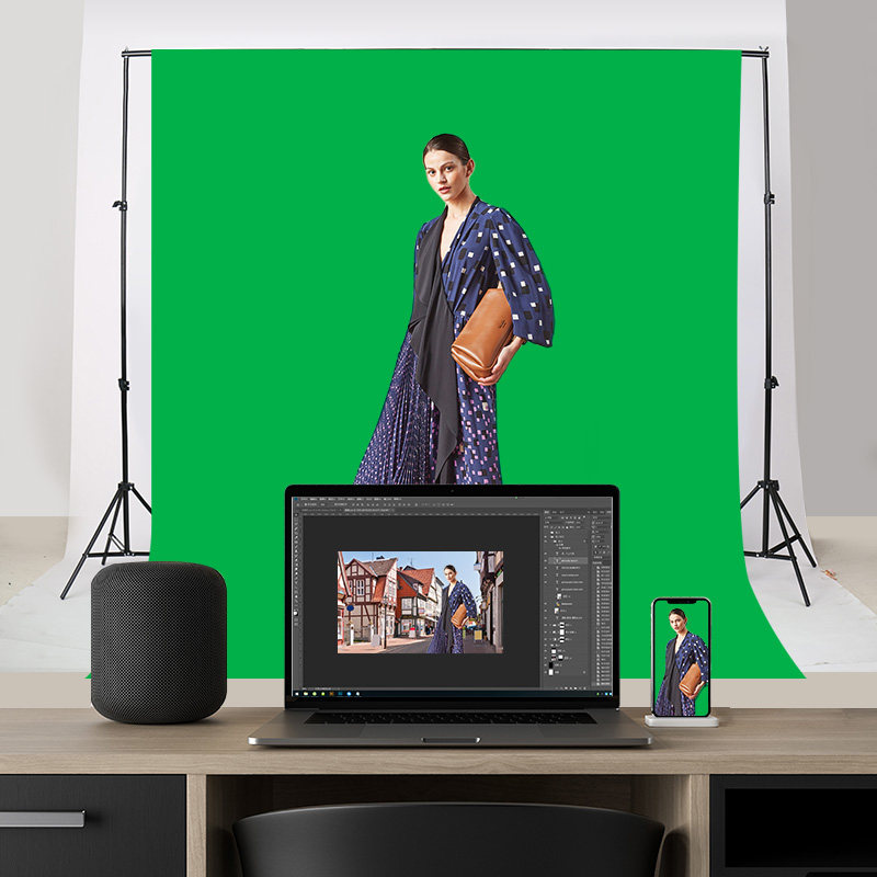 8米绿色抠像布淘宝直播摄影绿布抠图背景幕布拍视频绿幕不反光网红