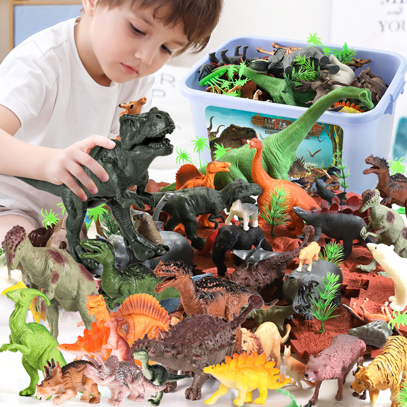 儿童恐龙玩具套装仿真动物园霸王龙迅猛龙世界男孩棘甲翼龙三角龙