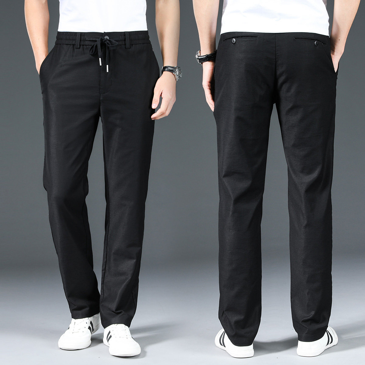 裤子男韩版潮流男士休闲裤夏季薄款冰丝裤男裤夏装运动裤宽松长裤