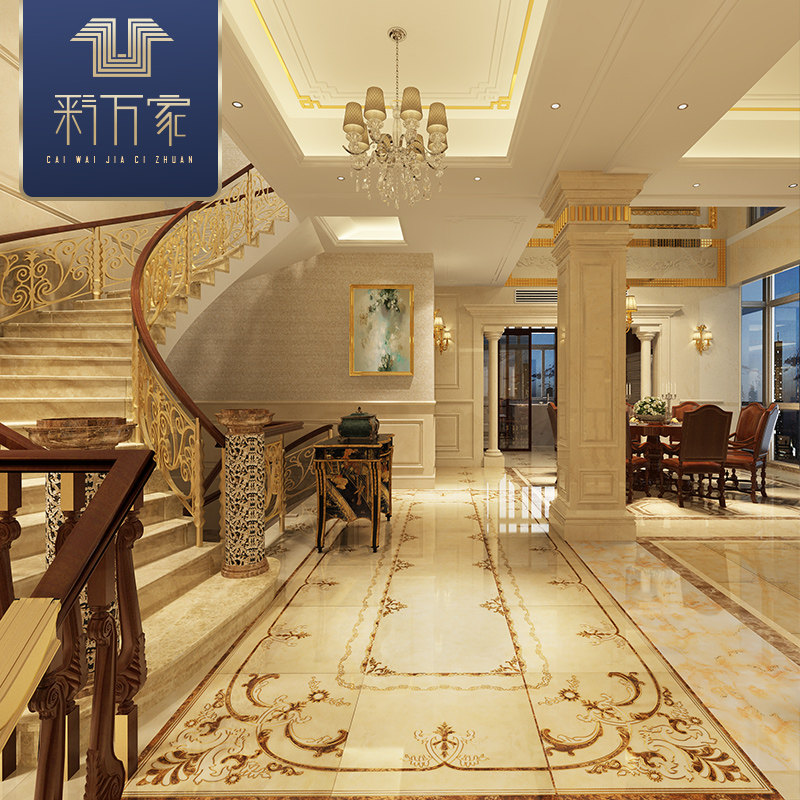 t欧式地砖800x800客厅餐厅拼花瓷砖抛晶砖过道走廊奢华防滑地面砖