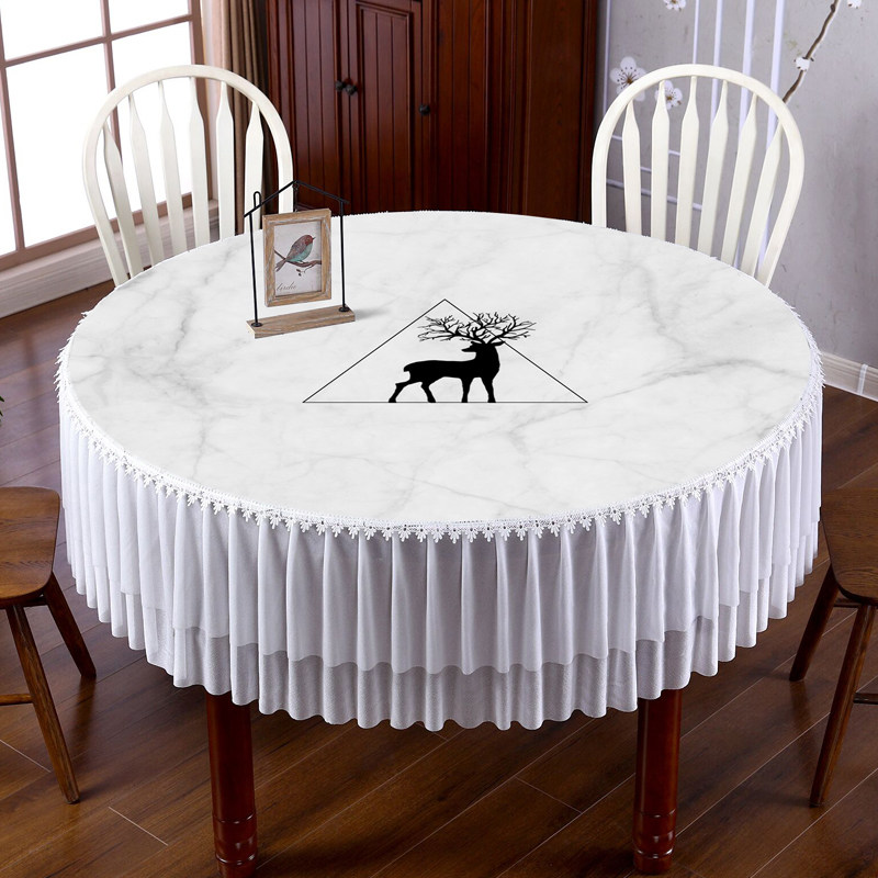圆桌桌布家用布艺北欧简约圆形台布阳台圆茶几桌垫防水餐桌布盖巾