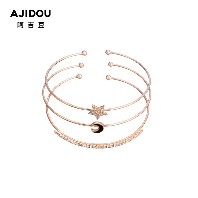 阿吉豆璀璨星月系列组合款水钻手镯ins小众设计简约闺蜜情侣饰品