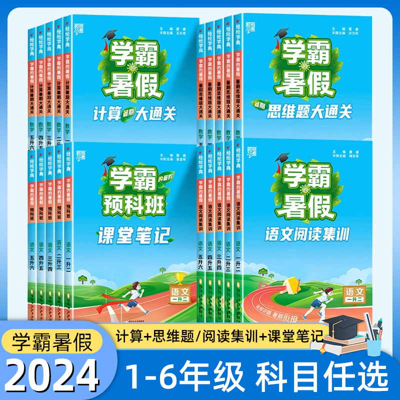 2024学霸的暑假小学一升二升三升四升五升六年级暑假作业语文课堂笔记阅读集训数学计算思维题大通关人教版北师苏教版同步练习册题