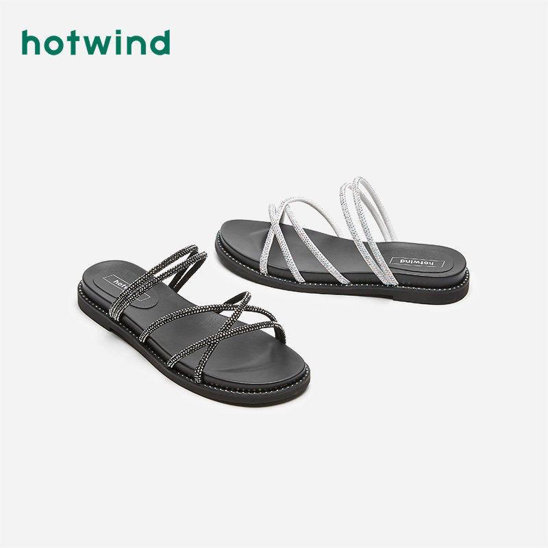 hotwind热风拖鞋女外穿平底罗马鞋2020夏季新款百搭仙女风凉拖潮
