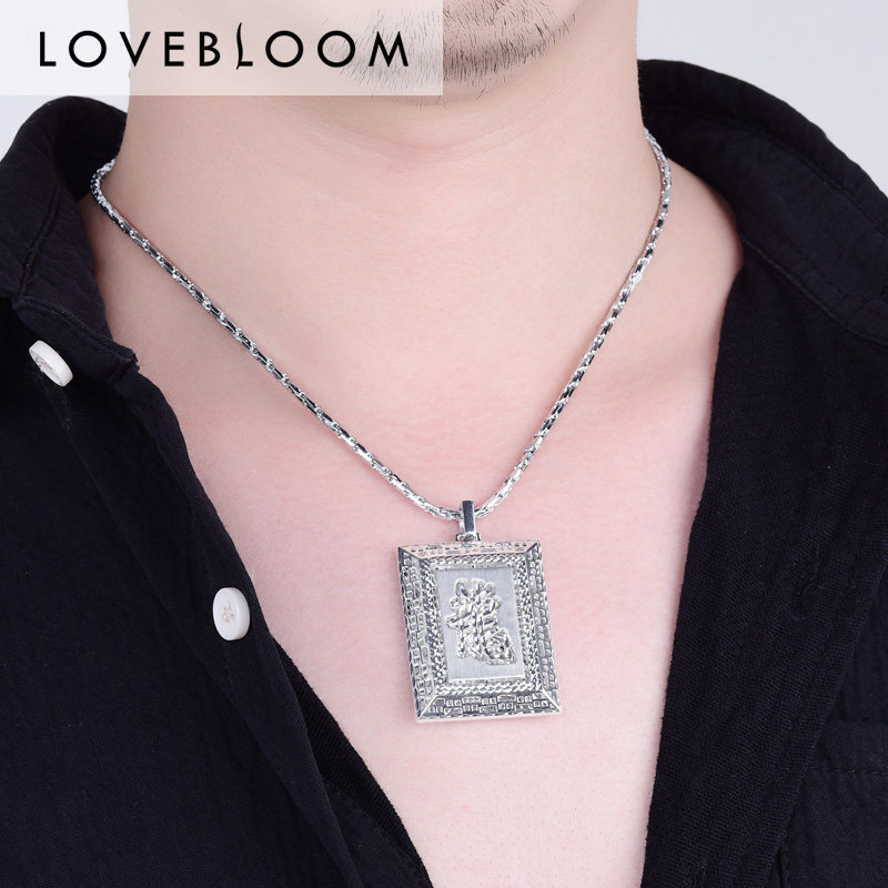 pt950铂金吊坠男白金项链正品生肖龙牌纯铂金男士吊坠pt999礼物