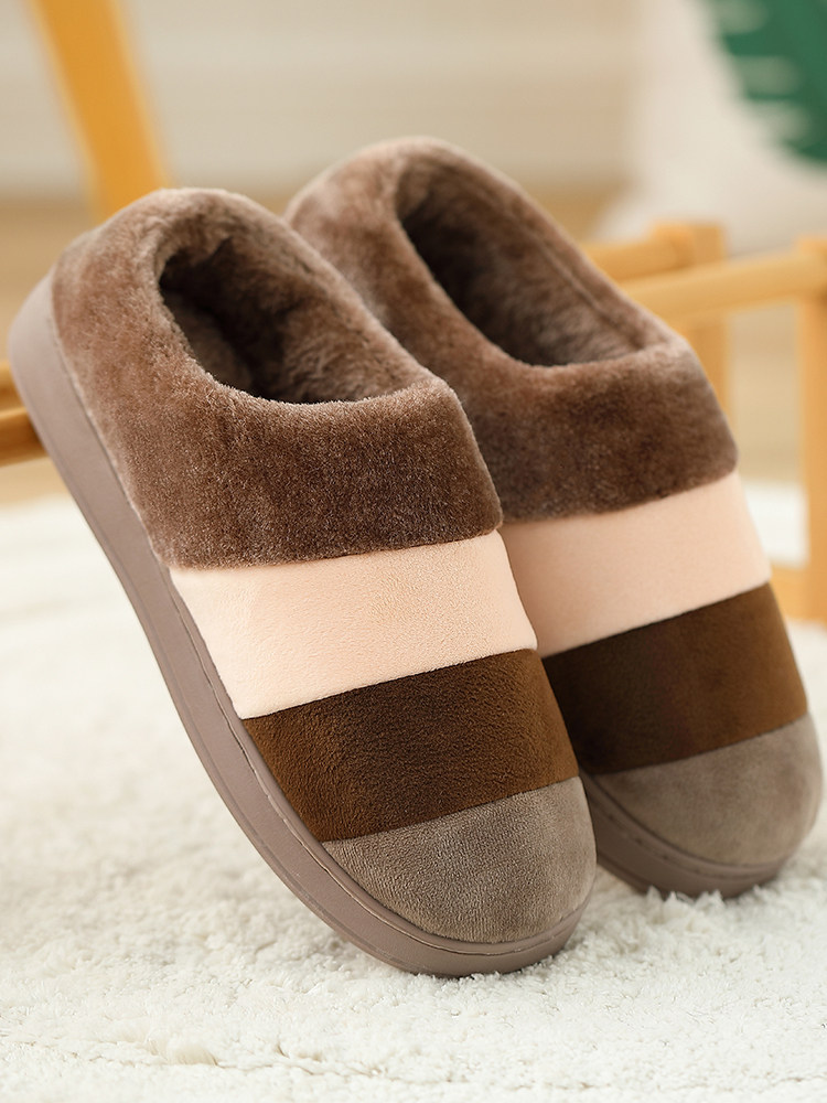 棉拖鞋女可爱冬天有后跟男士秋冬室内包跟家用厚底保暖防滑家居情