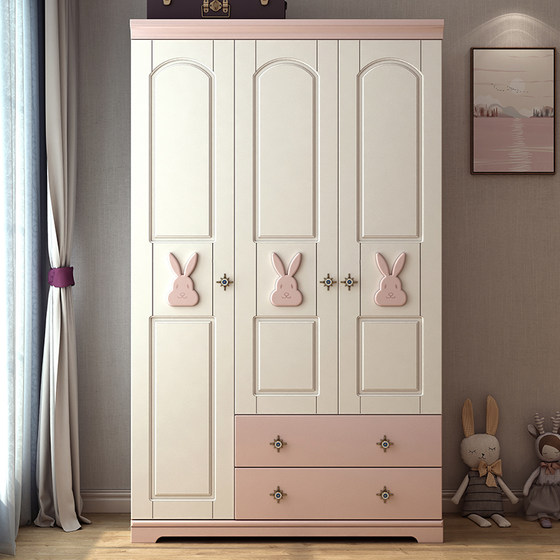 Nordic Rabbit Three DOOR WARDROBE BEDROOM Wooden Storage Cabinet Simple Modern Girl Children's Wardrobe Large Wardrobe Nordic Rabbit Three DOOR WARDROBE BEDROOM Wooden Storage Cabinet Simple Modern Girl Children's Wardrobe Large Wardrobe
