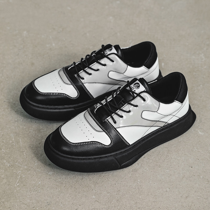 舍涂shetu原创男女鞋秋季小众皮鞋黑白鞋子复古大头鞋单鞋休闲鞋