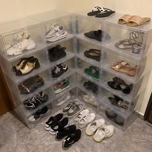 AJ鞋盒收纳盒透明鞋子存放盒收纳鞋墙鞋架鞋柜防氧化球鞋磁吸