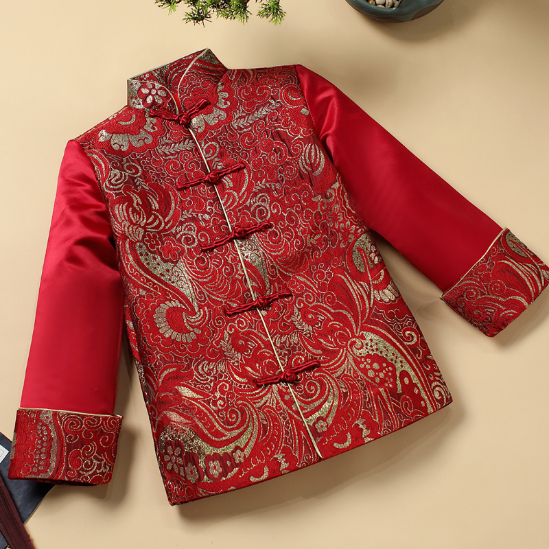 唐装男童拜年服中国风红色新年汉服