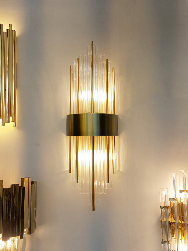 轻奢水晶壁灯北欧客厅电视机背景墙灯室内走廊卧室床头灯现代简约