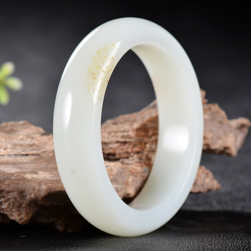馆藏无暇羊脂级高端收藏58mm【倾国倾城】和田玉白玉手镯88g