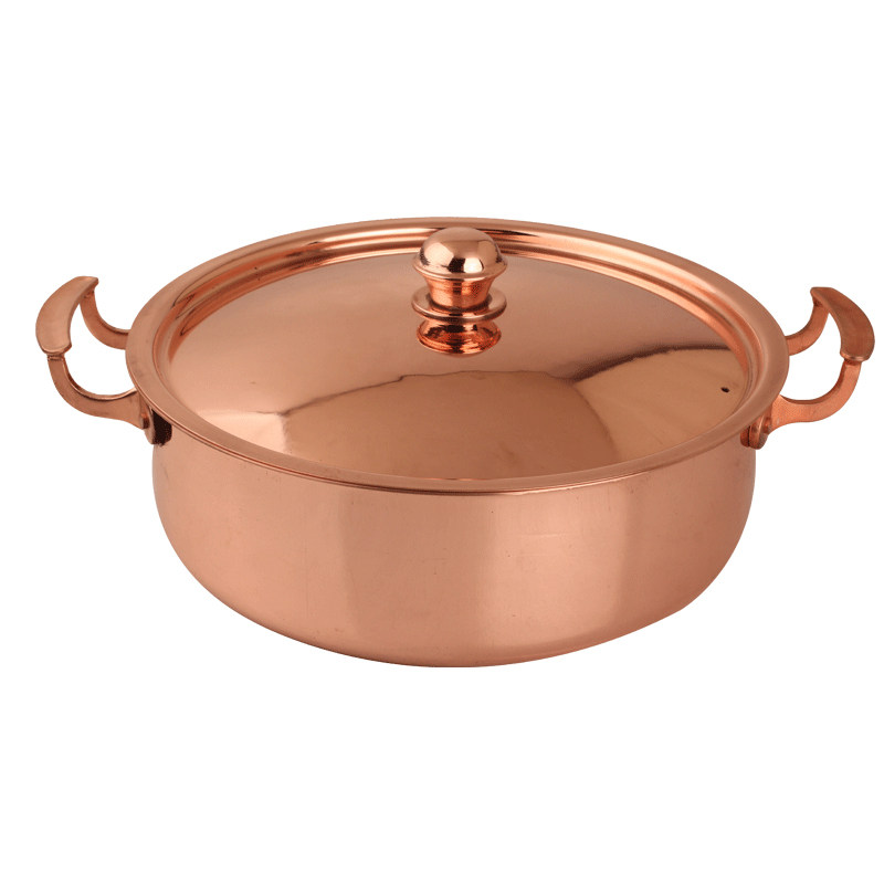 铜火锅纯铜老式铜锅火锅纯铜铜炉火锅平底燃气电磁炉家用专用商用