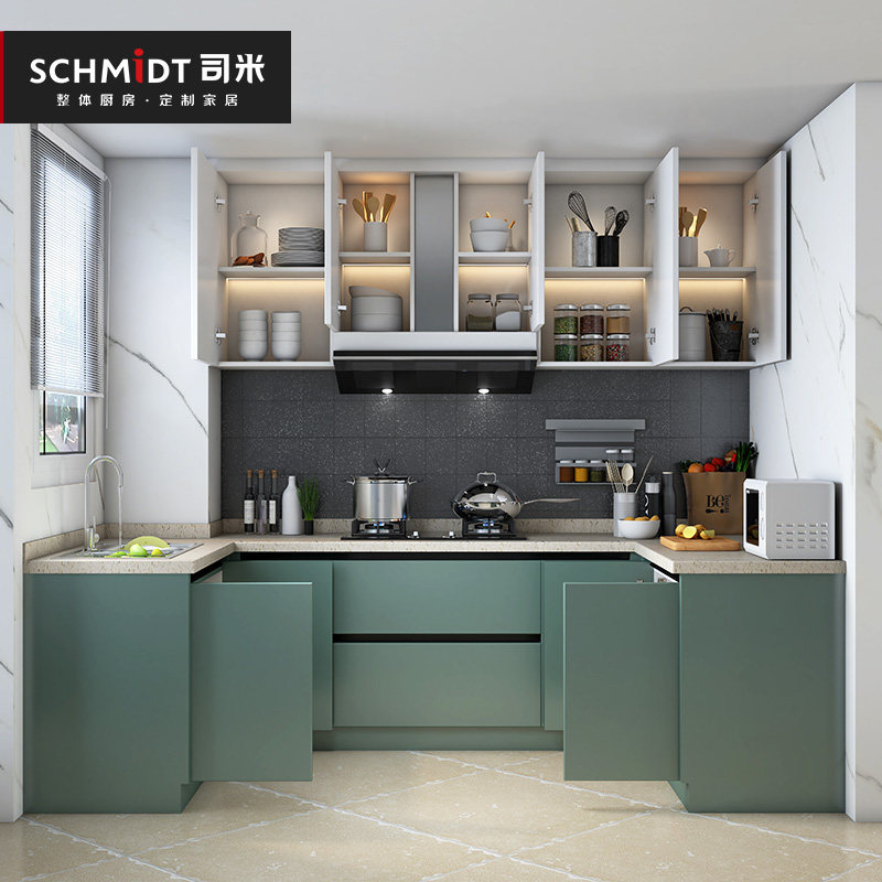 法国司米橱柜整体厨房橱柜定制简约现代烤漆厨房灶台柜拉维尔pro