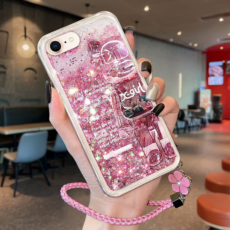 手机壳液体流动iphone7透明i7女款网红8p时尚个性创意se2硅胶软壳韩国