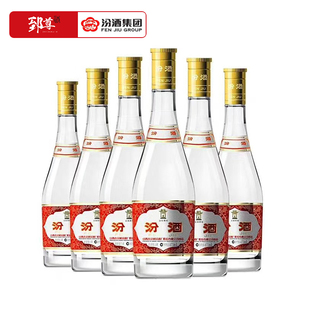 山西杏花村 汾酒53度 黄盖汾玻璃汾酒 清香型白酒475ml*6瓶