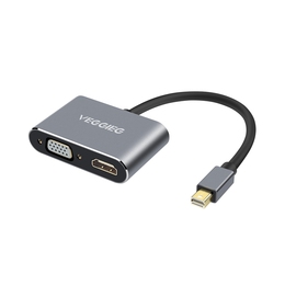 唯格 迷你minidp转hdmi苹果电脑转换器4K高清线vga三合一dvi笔记本雷电2macbookAir投影仪显示器电视连接口
