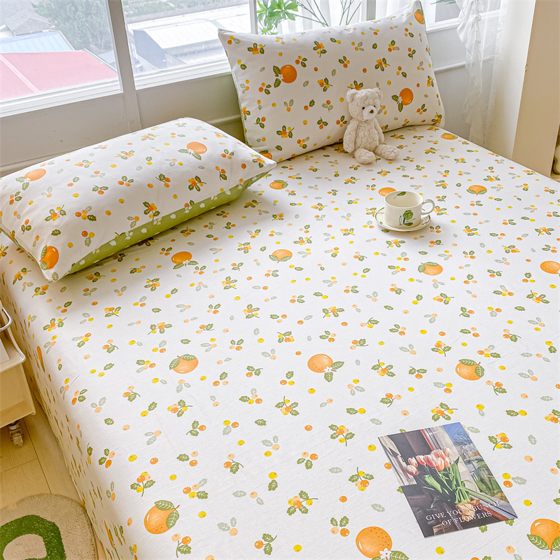 2023新款清新全棉印花单床单单件1.5m宿舍床上用品被单枕套三件套