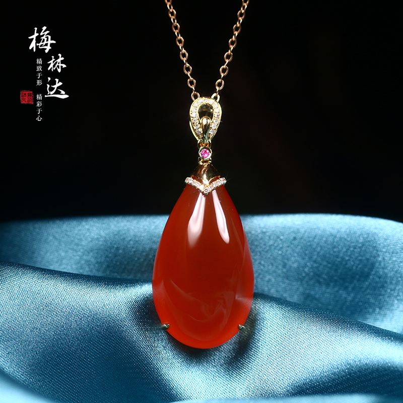 Melinda/梅林达【澄澈】天然南红玛瑙水滴吊坠项坠女款南红挂件|ruв категории Украшения,ювелирные изделия, 半宝晶石, 南红, 颈饰 - от Buy2taobao.com для оказания профессиональной услуги покупки агента Taobao