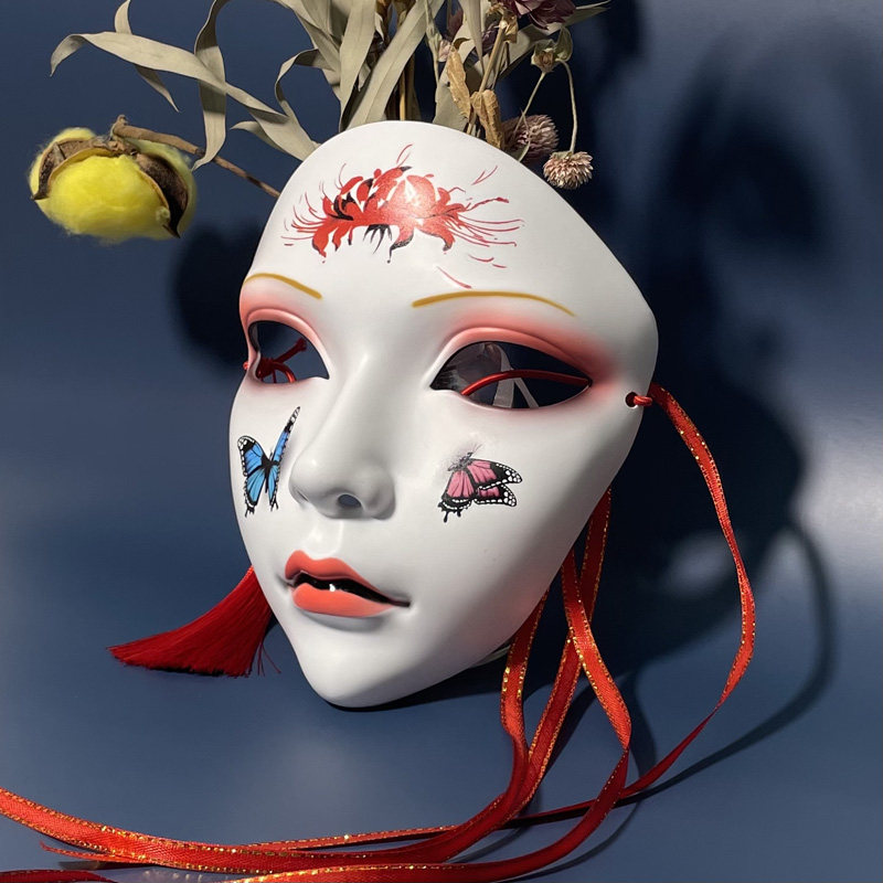 国潮风万物有灵系列网红成人派对面具魂作物手绘面具礼品汉服配饰