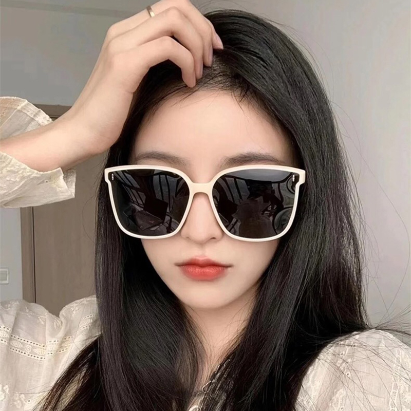 gm墨镜女潮frida白框圆脸太阳镜男官网lang黄色夏季防晒太阳眼镜