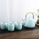 龙泉青瓷陶瓷大容量提梁壶家用泡茶壶耐高温餐厅水壶茶杯水杯茶具
