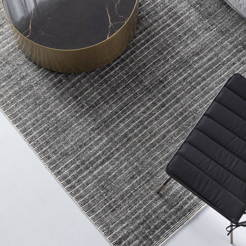 无风生活竹纤维羊毛地毯印度进口天丝手工毯轻奢极简美式客厅垫