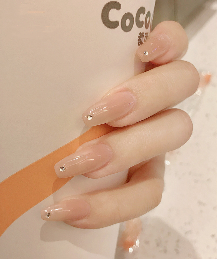 片小红书新娘白色花朵法式晶石猫眼光疗成品假指甲贴片371—美甲工具