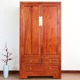 新中式香樟木衣柜现代简约双门实木衣橱古典家用卧室收纳储物柜子
