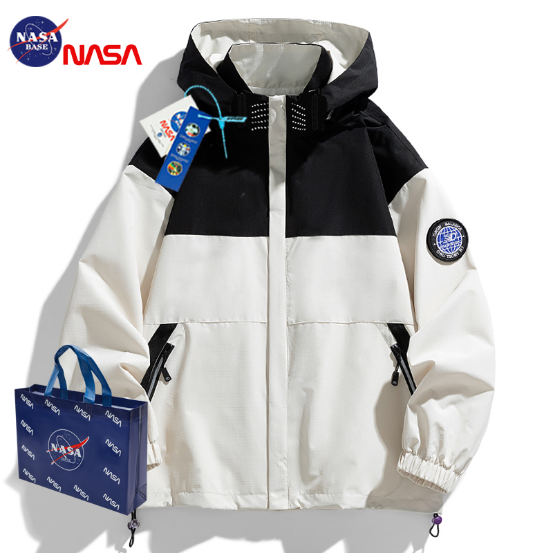 NASA联名防水户外冲锋衣男山系装潮流男防风工装情侣大码夹克外套