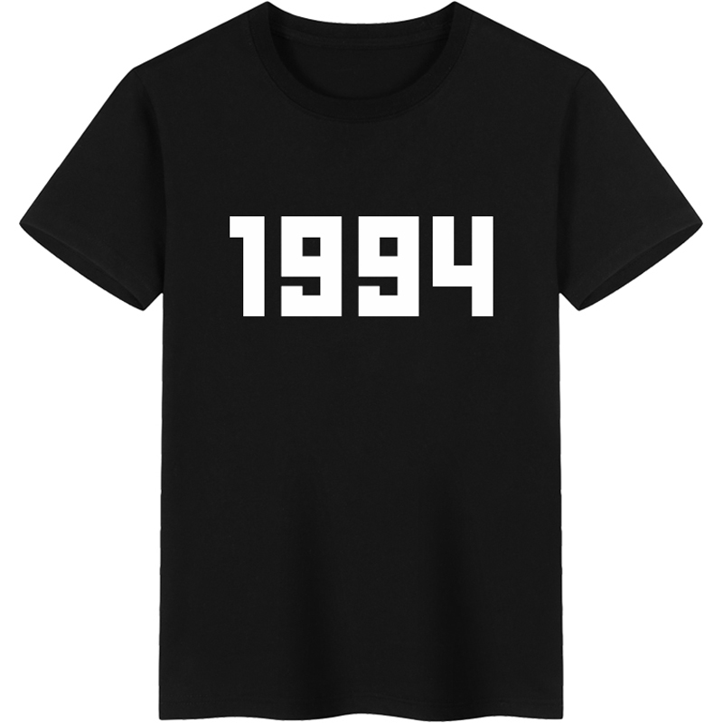 欧美街头ins女装复古字母数字1994印花短袖t恤女宽松半袖大码上衣