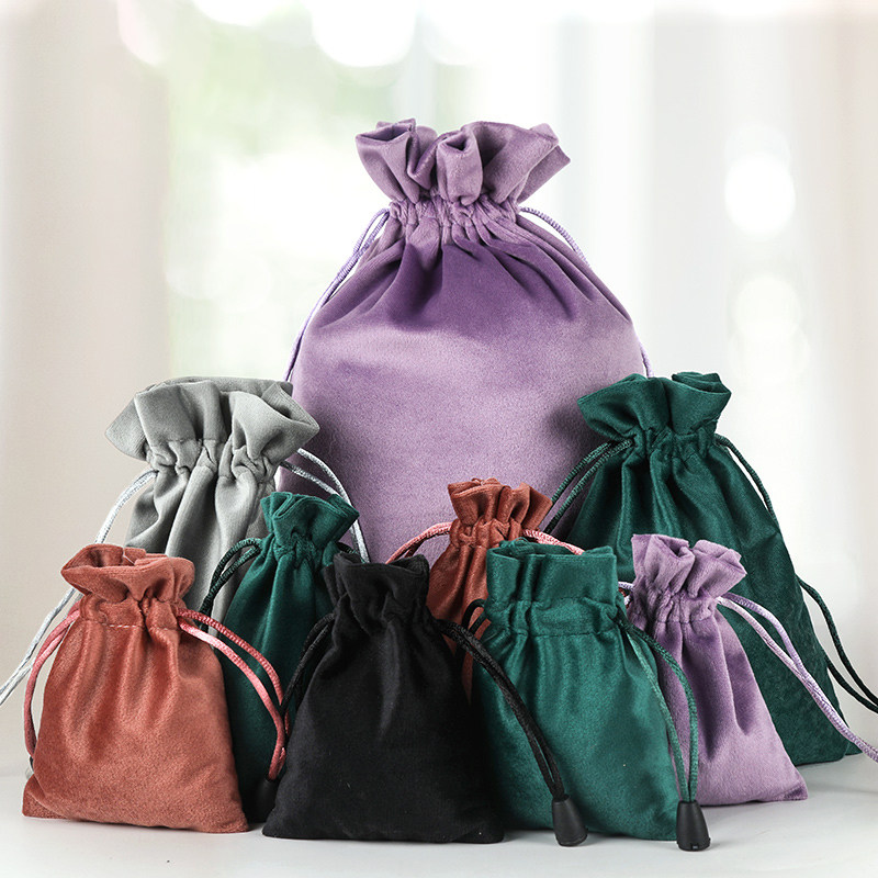 定制福袋高档丝绒珠宝绒布袋首饰收纳袋抽绳束口防尘袋彩色小布袋