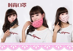 四季通用纯棉口罩防污染新款韩版可爱蝴蝶结口罩防尘卡通口罩