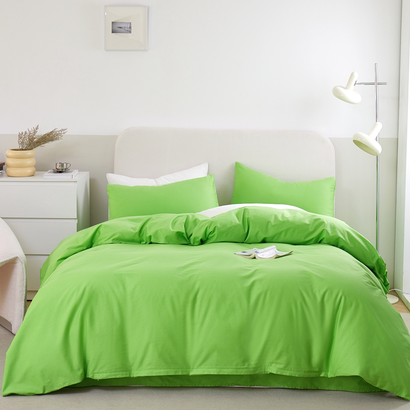 床单被套四件套纯棉全棉酒店2023新款学生宿舍床上三件套红色绿白