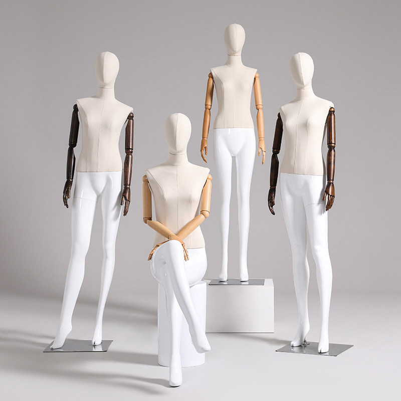 璃阁 高档男模特道具全身包布人台服装店模特架子女装人体展示架
