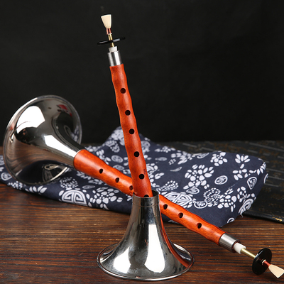 唢呐吹乐器降b大gfcd调红木唢呐 学生成人初学者送唢呐教程材哨片