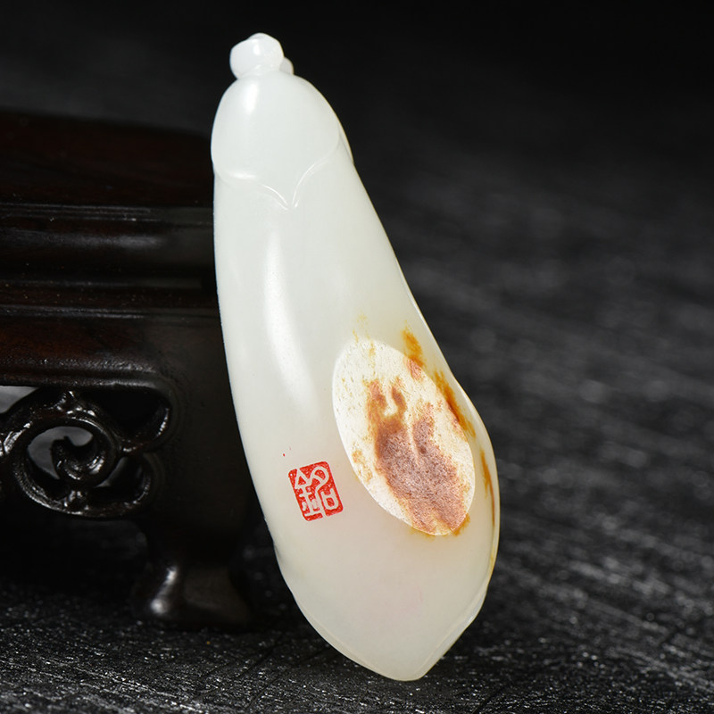 【玉兰花】江苏省玉雕大师黄铭作品和田玉羊脂玉挂件 21.5165克