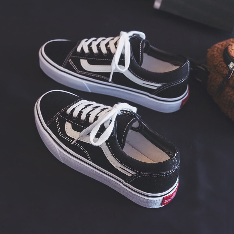 秋冬季厚底帆布鞋女学生韩版百搭板鞋加厚加绒棉鞋松糕底女鞋ins