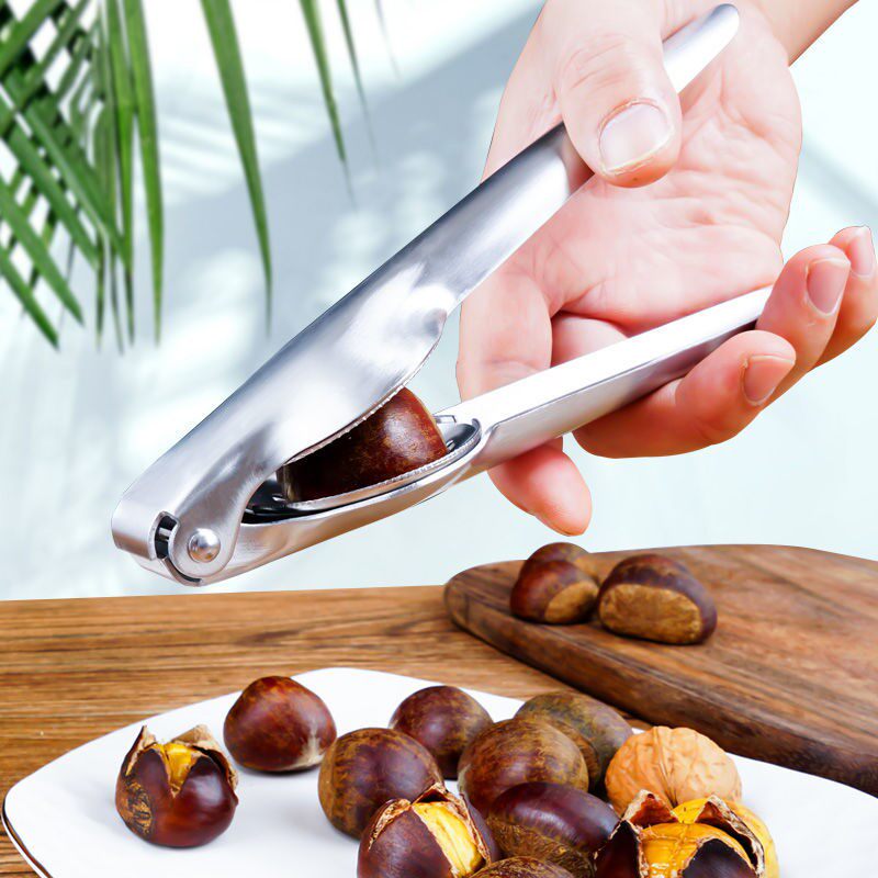 板栗开口器剥生板栗夹子栗子去皮核桃开壳神器家用工具十字划口刀